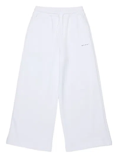 Marni Kids' Drawstring Logo Track Pants In Blue