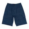 Marni Drawstring Plaid Cargo Shorts In Blue