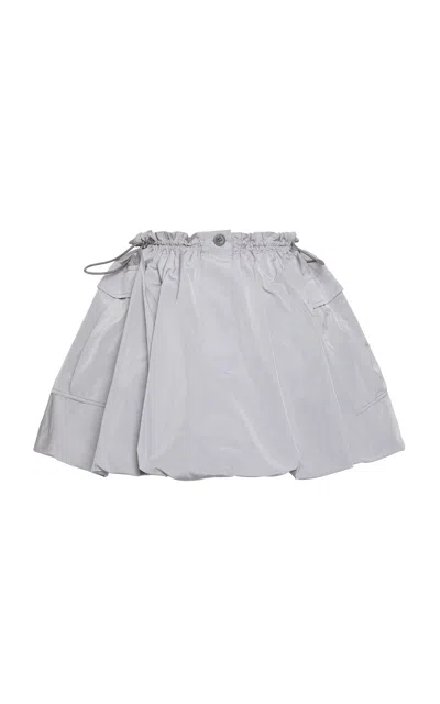Marni Drawstring Woven Skirt In Gray