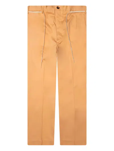 Marni Drawstring-pocket Trousers In Orange