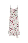 Marni Watercolor Floral Ruffle Tiered Midi Dress In Lilywhite