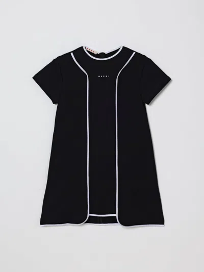 Marni Cotton Kids Sweatdress In Black
