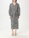 Marni Floral-print Midi Dress In Black
