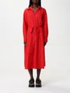 Marni Cotton Midi Dress In Red
