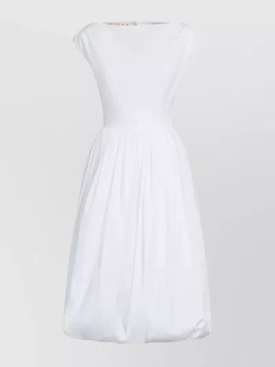 Marni Dress Silhouette Fit Waist Occasion Design Sleeves In White
