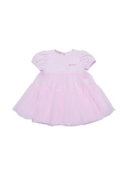 Marni Abito Con Fondo In Tulle In Pink