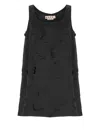 Marni Textured-finish Mini Dress In Black