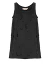 Marni Textured-finish Mini Dress In Black