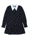 Marni Star-print Pointed-collar Dress In Black