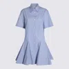 Marni Classic Button-down Shirt Dress In Striped Cotton In Neutral