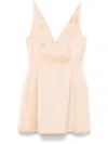 Marni Duchess Satin Mini Dress In Pale Peach