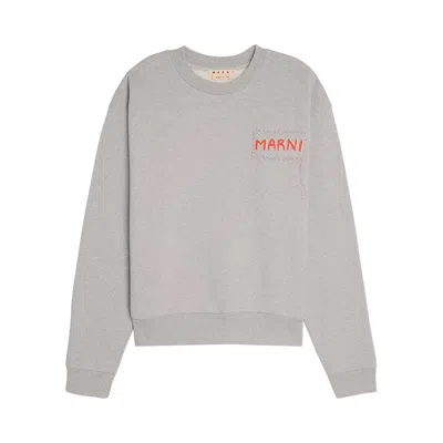 Pre-owned Marni Dripping Flower Jersey Sweatshirt 'sodium' | Grey | Men's Size 46