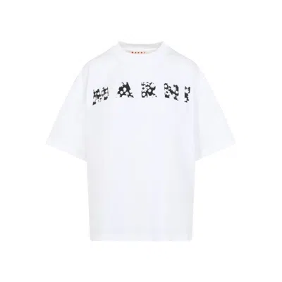 Marni Dropped Shoulder Lily White Cotton T-shirt