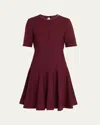 Marni Drop-waist Wool Crepe Short-sleeve Dress