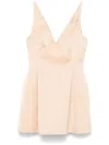 Marni Duchess Satin Mini Dress In Neutrals