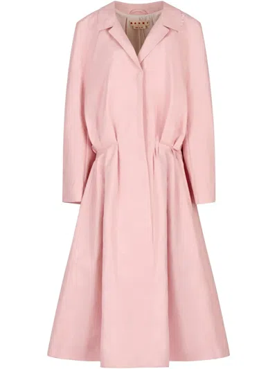 Marni Duster Cotton Coat In Pink
