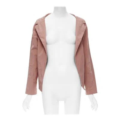 Pre-owned Marni Dusty Blush Pink Polyamide Nylon Spread Collar Blazer Jacket It40 Xs