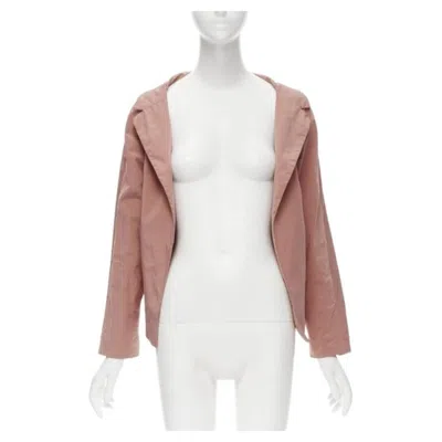 Pre-owned Marni Dusty Blush Pink Polyamide Nylon Spread Collar Blazer Jacket It40 Xs