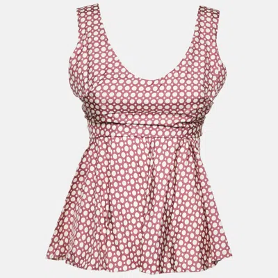 Pre-owned Marni Dusty Pink Dot Print Waist Tie-up Top S