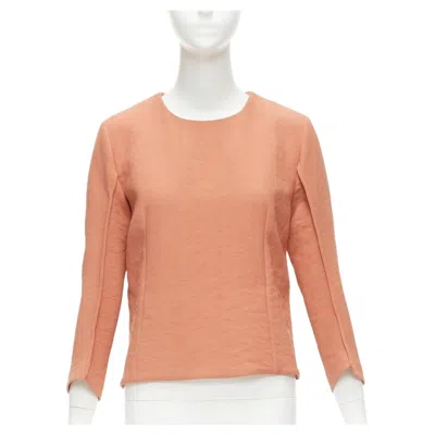 Pre-owned Marni Dusty Pink Reverse Piped 3/4 Sleeves Crew Neck Top It42 M