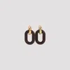 Marni Chunky Hoop Earrings Gold-tone Finish In Black
