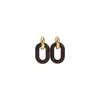 Marni Chunky Hoop Earrings Gold-tone Finish In Black
