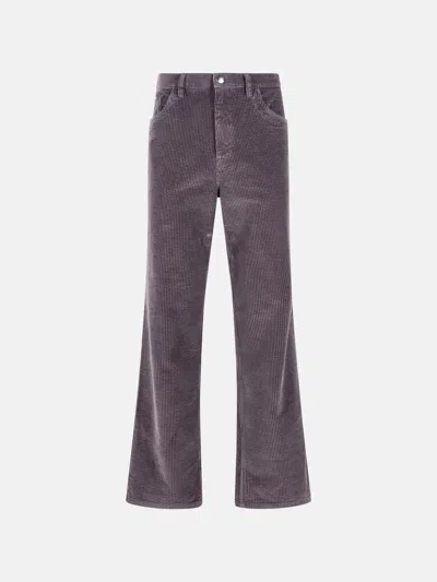 Marni 'earth' Grey Cotton Flared Pants In Multi