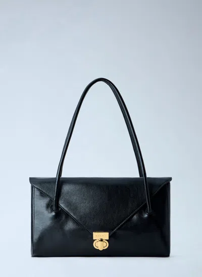 Marni East West Flap Closure Shoulder Bag In Black