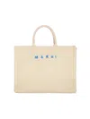Marni 'east/west' Large Tote Bag In Cream