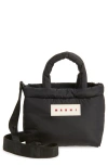 Marni East/west Puffer Tote In Black