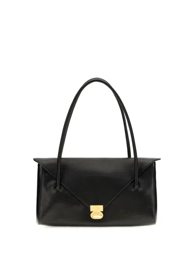 Marni Women Black East West Large Shoulder Bag In Pink