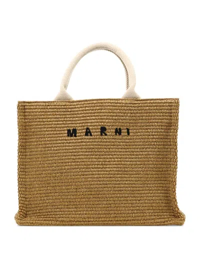 Marni "east/west" Tote Bag In Sand
