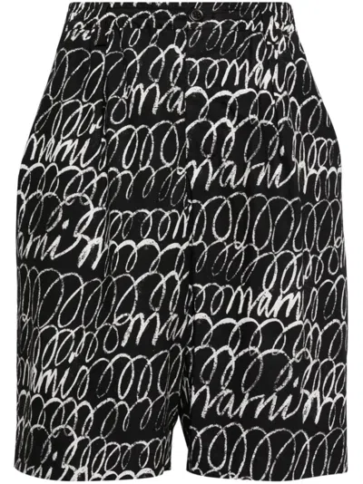 MARNI ECHOES-PRINT COTTON SHORTS