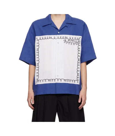 Marni Echoes-print Shirt In Blue
