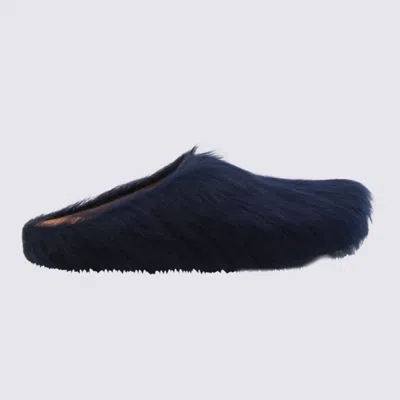 Marni Eclipse Leather Fussbett Flats In Black