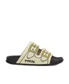 Marni Ecru And Gold Trompe L'oeil Jacquard Two-strap Slide In Brown