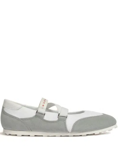 Marni Elastic Strap Sneakers In Gray