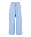 Marni Cotton Trousers With Elastic Waistband And Striped Pattern In Blue