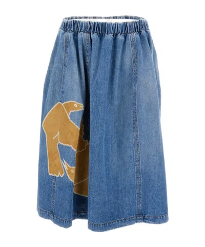 MARNI ELASTIC WAIST DENIM SKIRT