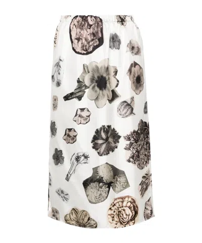 Marni Elastic Waist Skirt In White