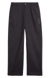 Marni Elastic Waist Wool Straight Leg Trousers In Black