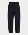 Marni Elastic Waistband Straight-leg Trousers In Blue