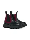 Marni Stivali Chelsea In Pelle Con Nastro Logato In Black