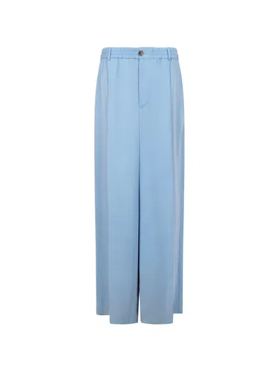 Marni Elasticated Pleat Front Trousers In Blue