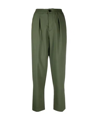 Marni Elasticated-waistband Chino Trousers In Green
