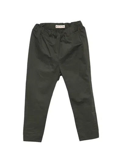 Pre-owned Marni Elasticated-waist Tapered Trousers In Green