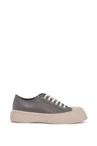 Marni Elegant Gray Calfskin Mens Sneakers In Grey