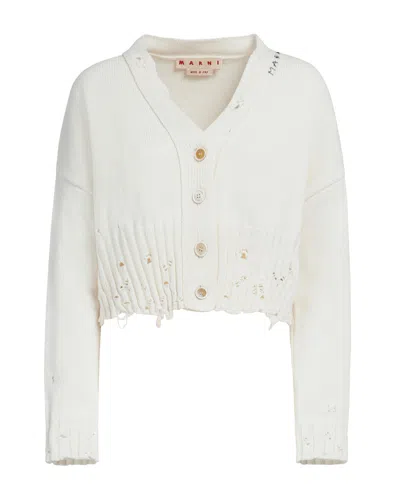 Marni Elegant Mini Sweater For Women - Ss26 Collection In White