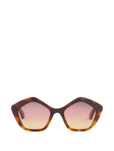 Marni Eluvi Hexagonal Sunglasses In Brown
