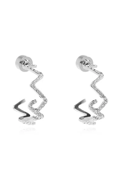 Marni Rhinestone-embellished Earrings In Silver